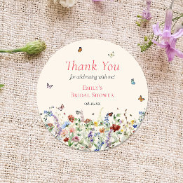 Vildblomstermärke Runt Klistermärke