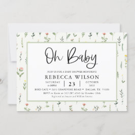 Vildblomsterträdgårds Baby Shower-inbjudan Inbjudningar