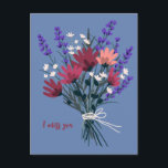 Vildbukett I SAVNAR DIG Vacker ANPASSAD Vykort<br><div class="desc">Anpassa detta kort genom att ändra texten,  teckensnittet,  färgerna och lägg till din egen text på baksidan! Kolla min butik för mer!</div>