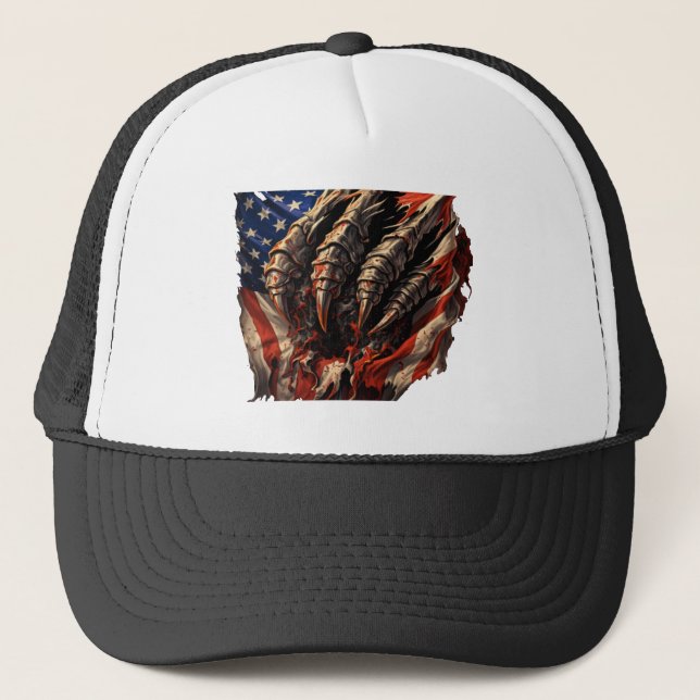 Vilddjur Rivande Amerikansk Flagga Konst Keps (Framsida)