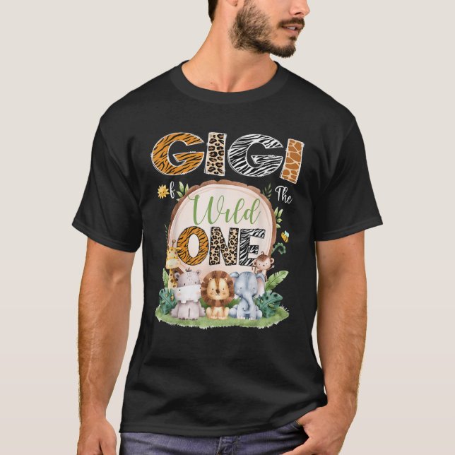 Vilden 1:a födelsedag (Safari Animals L T Shirt (Framsida)