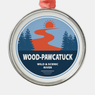 Vilden av Wood-Pawcatuck och floden Scenia Julgransprydnad Metall