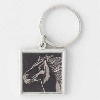 Vilden avfyrar keychain fyrkantig silverfärgad nyckelring