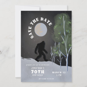 Vilden Big Foot 70 Birthday Spara datum Inbjudningar