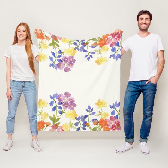 Vilden blommar den färgglada ullfilten för fleecefilt (På plats)