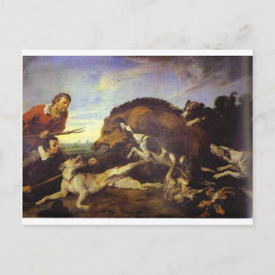 Vilden Boar Hunt av Frans Snyders Vykort