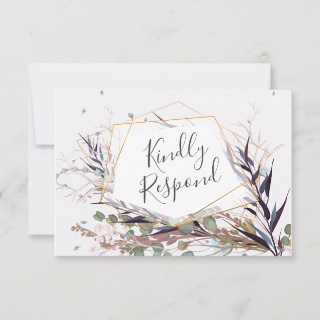 Vilden Burgundy och Rosa Blommor sparar datumkorte OSA Kort (Framsida)