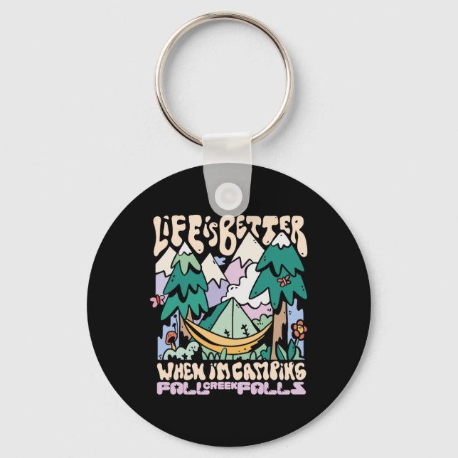 Vilden Camping Bäck Fall Falls Tennessee Camping Nyckelring (Framsida)