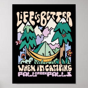Vilden Camping Bäck Fall Falls Tennessee Camping Poster