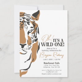 Vilden en djungeltiger första födelsedag inbjudan