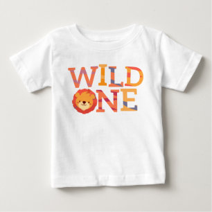 Vilden en lejon lurar en årig baby t shirt