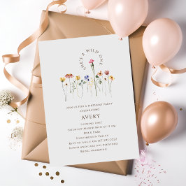 Vilden Färgämnen för vilda blommor En Födelsedagsf Inbjudningar