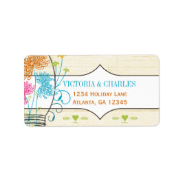 Vilden Flower Bröllop i Zinnia Mason Burk Adressetikett