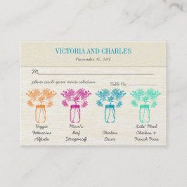 Vilden Flower Bröllop i Zinnia Mason Burk Placeringskort
