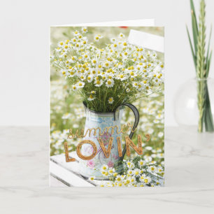 Vilden Flowers vid sommaren Kärlek Fält + text Kort