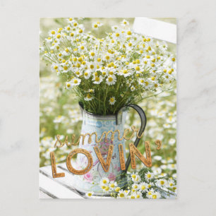 Vilden Flowers vid sommaren Kärlek Fält + text Vykort
