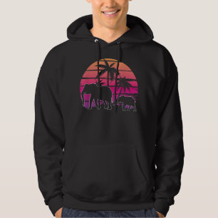 Vilden för Afrikan Elephant Sunset Island Handflat Hoodie