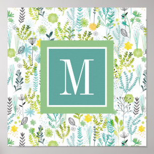Vilden för Monogram   och mönstrar fritt Poster