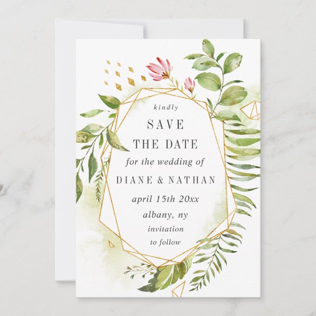 Vilden  för vattenfärgsfärg Blommigt Grönten Folia Spara Datumet (Framsida)