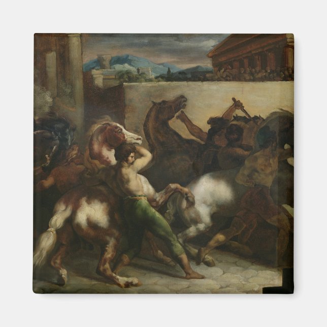 Vilden Horse Tävling i Rom, c.1817 Magnet (Framsidan)