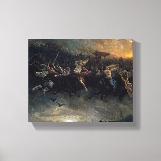 Vilden Hunt of Odin, 1872 av Peter Nicolai Arbo Canvastryck (Framsida)