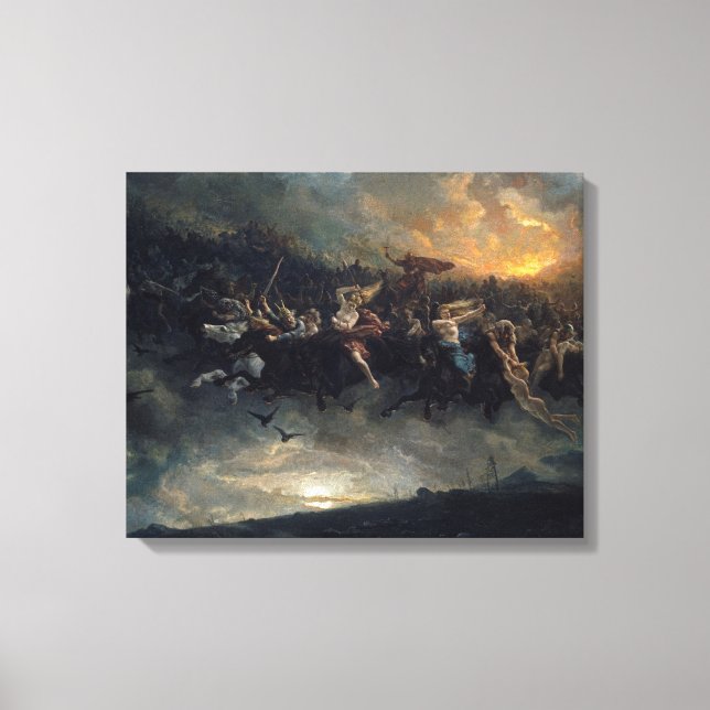 Vilden Hunt of Odin av Peter Nicolai Arbo 1872 Canvastryck (Framsida)