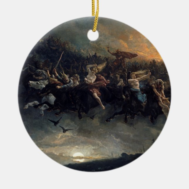 Vilden Hunt of Odin av Peter Nicolai Arbo 1872 Julgransprydnad Keramik (Framsidan)