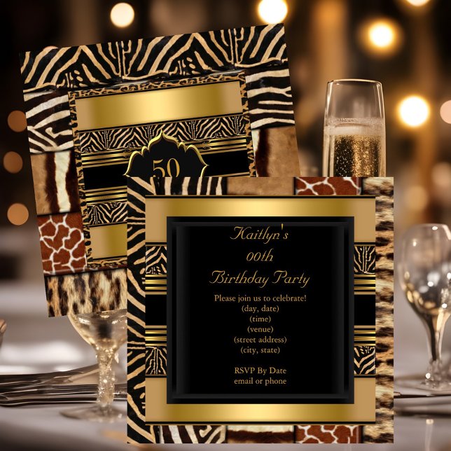 Vilden Lägg till åldern Party födelsedag Exotiskt  Inbjudningar (Skapare uppladdad)