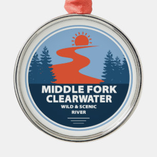 Vilden mitten fork Clearwater och floden Idaho Julgransprydnad Metall