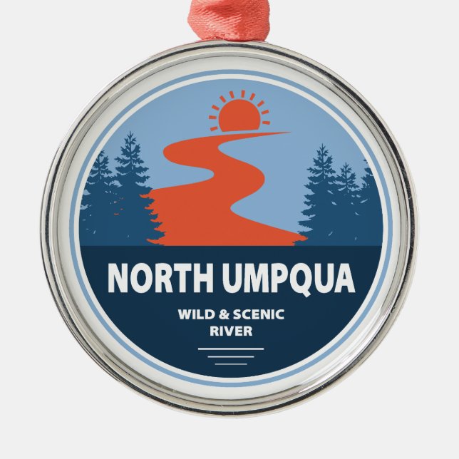Vilden North Umpqua och floden Oregon Julgransprydnad Metall (Framsidan)