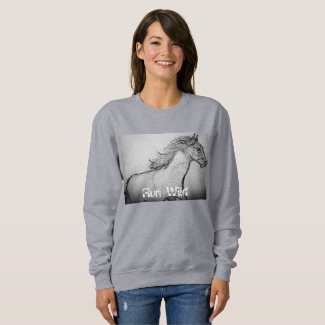 vilden Paint Horse Galloping springa T Shirt (Hel framsida)