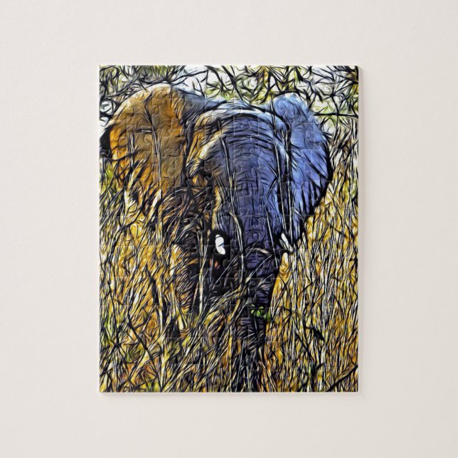 Vilden Safari Animal Art African Elephant Pussel (Vertikal)