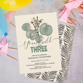 vilden Safari Giraffe Animal Party Inbjudningar