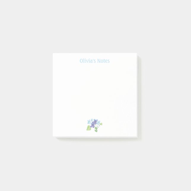 Vilden Violas är Blue & Lila Personlig Post-it Block (Framsida)