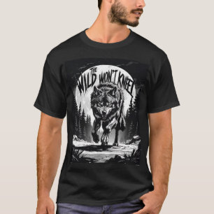 Vilden Won't Kneel - Fierce Varg under Måne T Shirt
