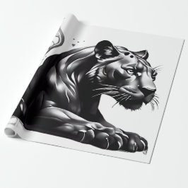 Vildens design Black Pantha Gift Wrapping Papper Presentpapper
