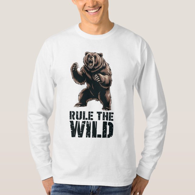 Vildens dominans: Roaring Grizzly Power T Shirt (Framsida)