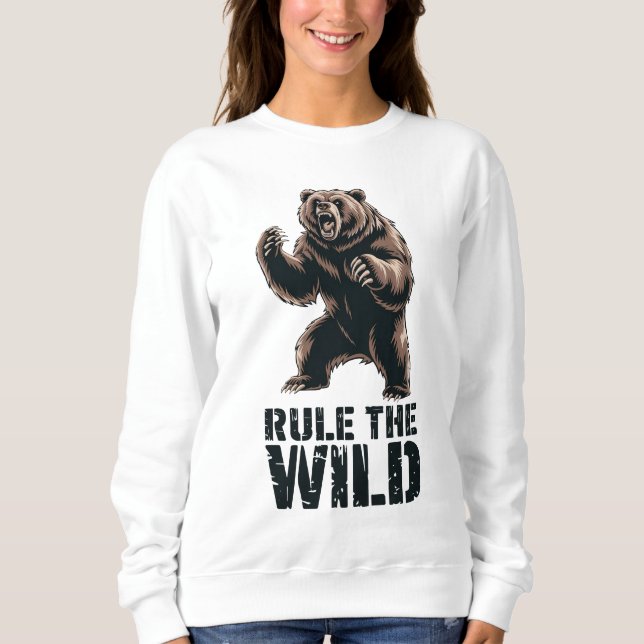 Vildens dominans: Roaring Grizzly Power T Shirt (Framsida)