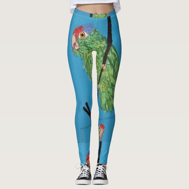 vildens grönt - punkt blått leggings (Framsida)