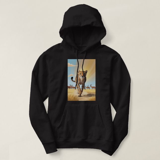 Vildens hastighet: Cheetah och Gazelles Manar Hoodie (Design framsida)