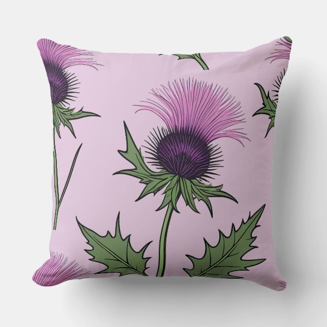 Vildens Lila Thistle (rosa) Kudde (Framsida)