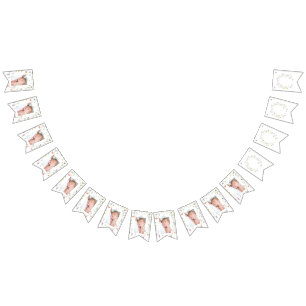 Vildens Multifärgad Blommigt Första födelsedag Vimplar