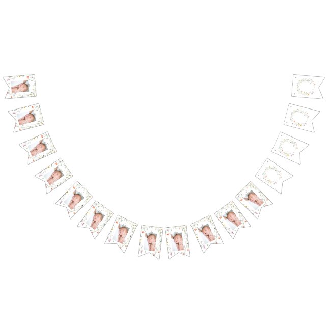 Vildens Multifärgad Blommigt Första födelsedag Vimplar (Alla)