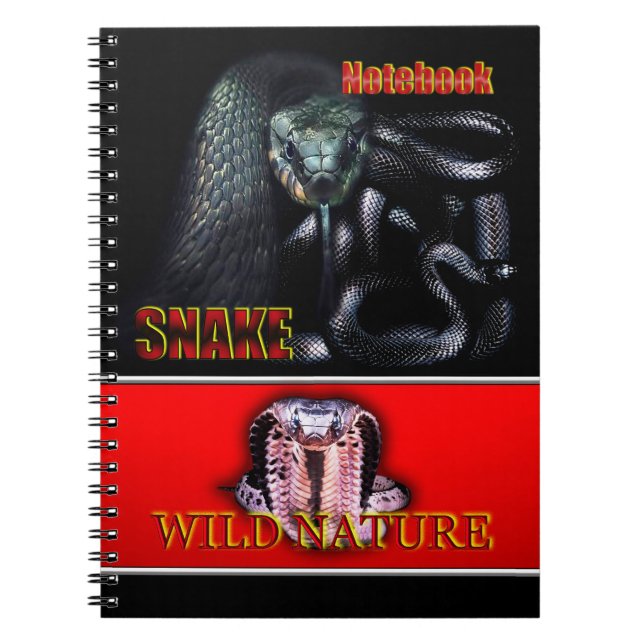 VILDENS NATUR - SNAKE-designsamling i svart Anteckningsbok (Framsidan)