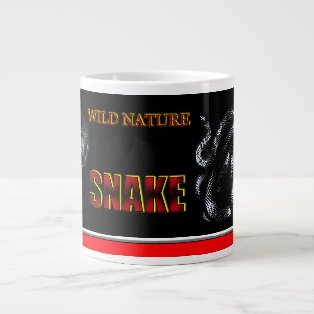 VILDENS NATUR - SNAKE-designsamling i svart Jumbo Mugg (Framsidan)