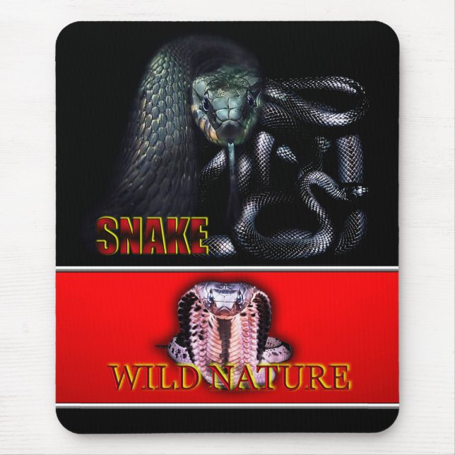 VILDENS NATUR - SNAKE-designsamling i svart Musmatta (Framsidan)