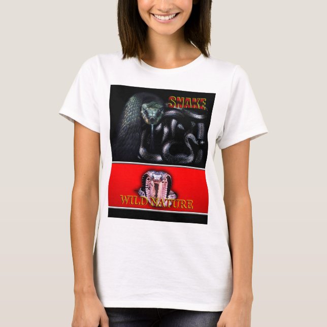 VILDENS NATUR - SNAKE-designsamling i svart T Shirt (Framsida)