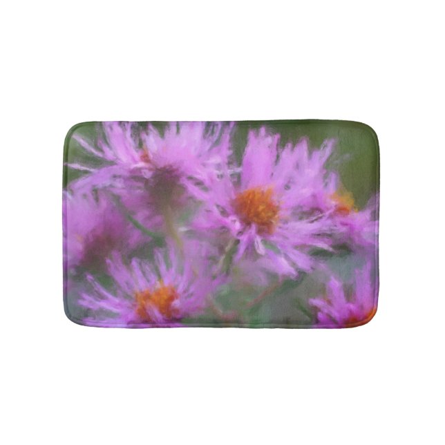 Vildens Rosa Asters Flower Art Badrumsmatta (Framsidan)