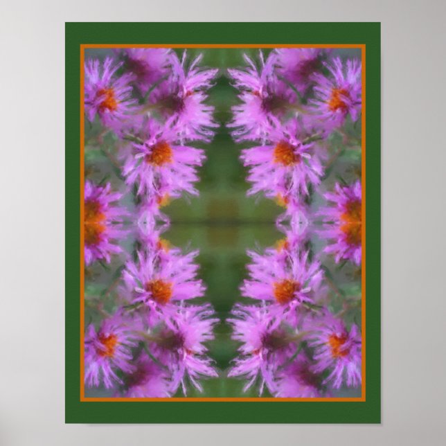 Vildens Rosa Asters Flower Art Poster (Framsidan)