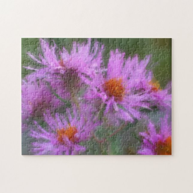 Vildens Rosa Asters Flower Art Pussel (Horisontell)